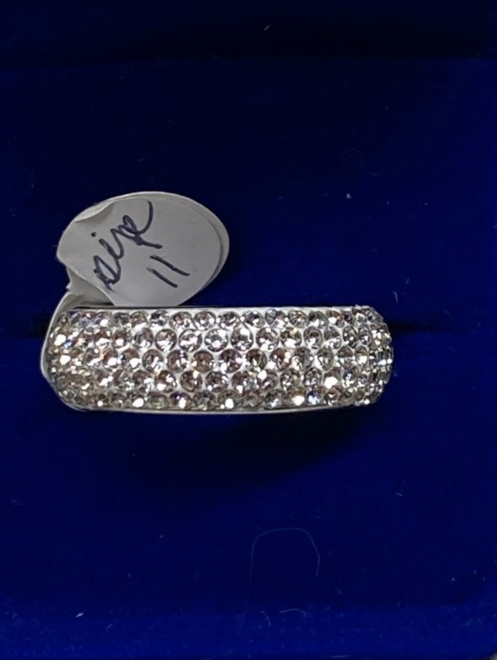 Titanium Clear Crystal Pave Ring - Silver Tone